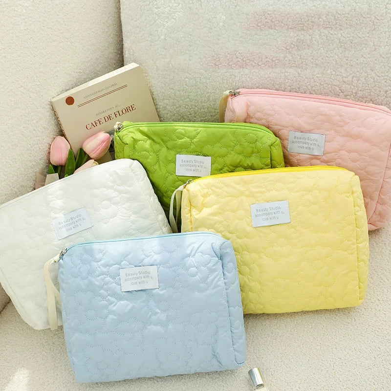 Embroidered Large-Capacity Waterproof Travel Makeup Pouch