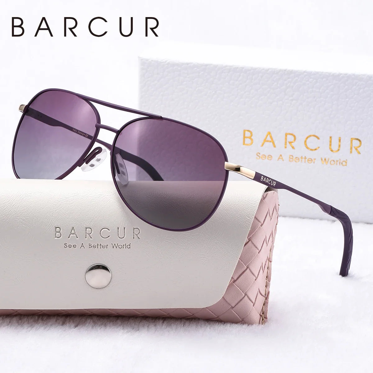 BARCUR Women's Pink Polarized Sunglasses – UV400