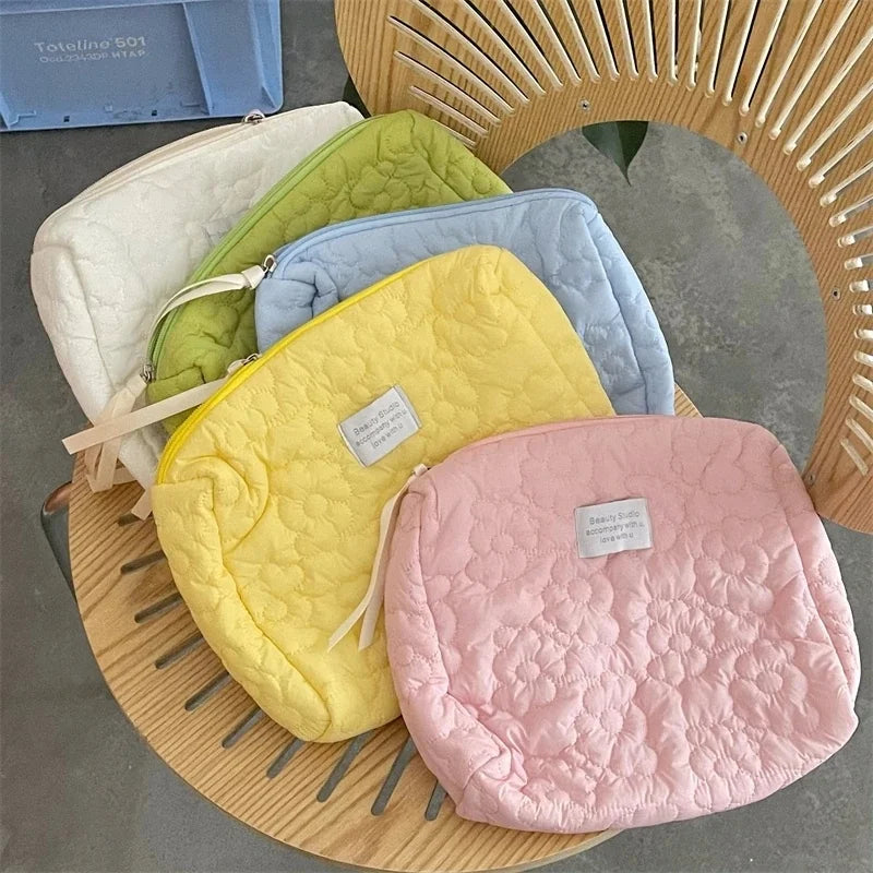 Embroidered Large-Capacity Waterproof Travel Makeup Pouch