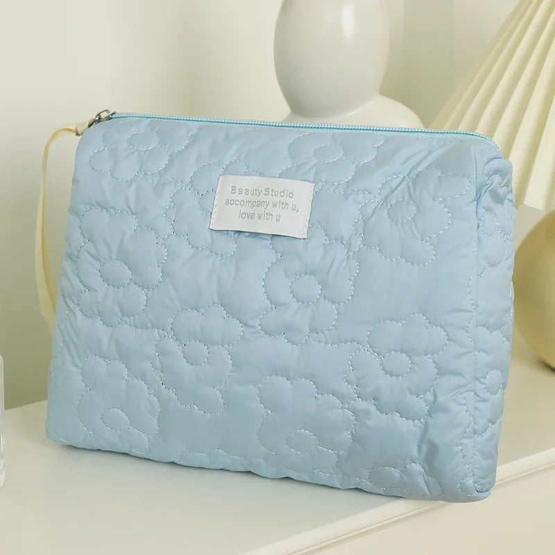 Embroidered Large-Capacity Waterproof Travel Makeup Pouch