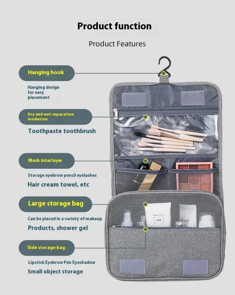 Foldable Hanging Toiletry & Makeup Organizer