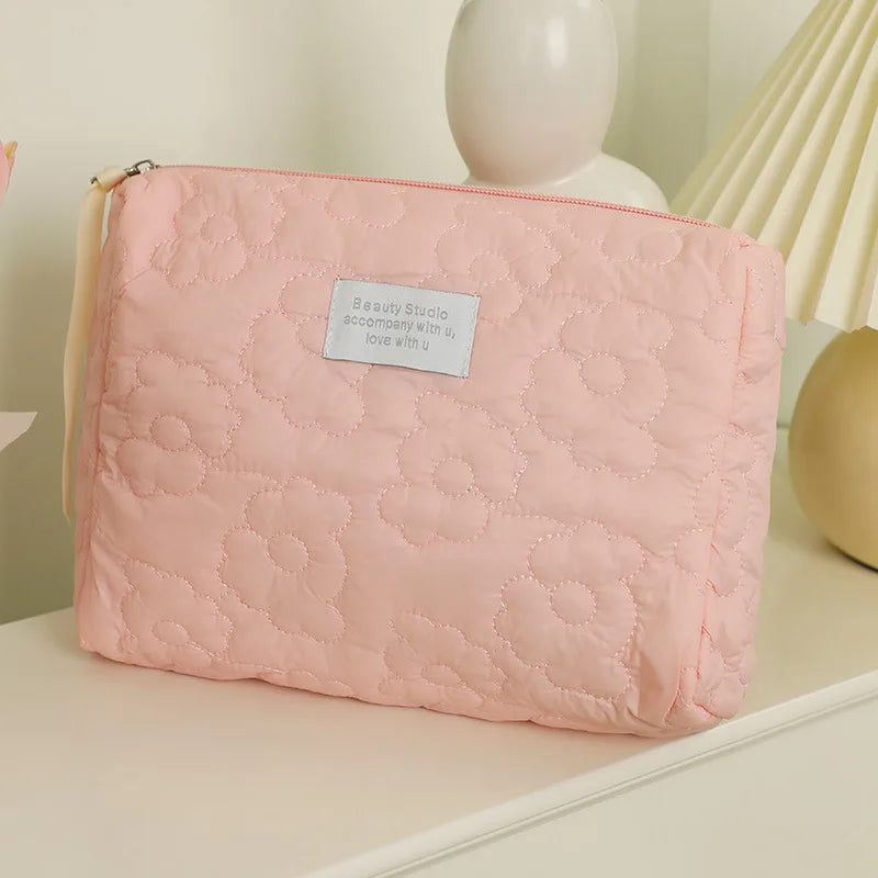 Embroidered Large-Capacity Waterproof Travel Makeup Pouch