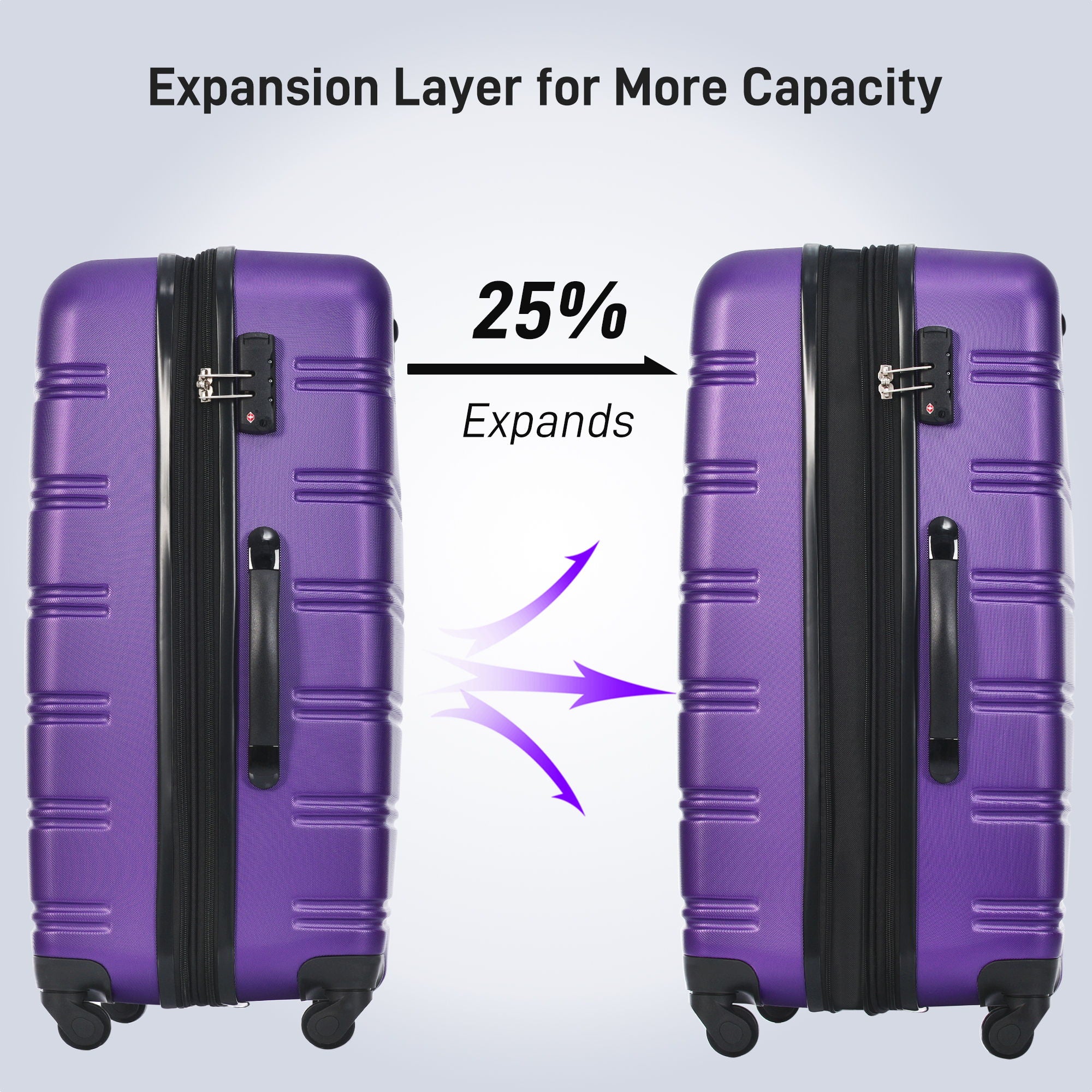 4-Piece Hardshell Luggage Set with Bag & TSA Lock
