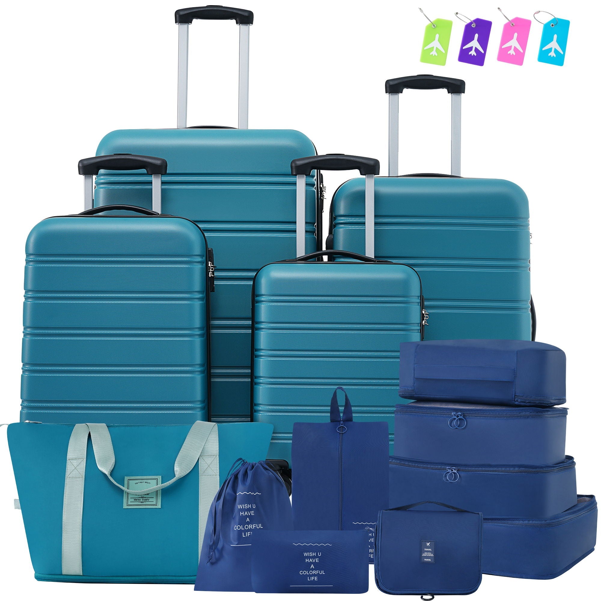 4-Piece Hardshell Luggage Set with Bag & TSA Lock