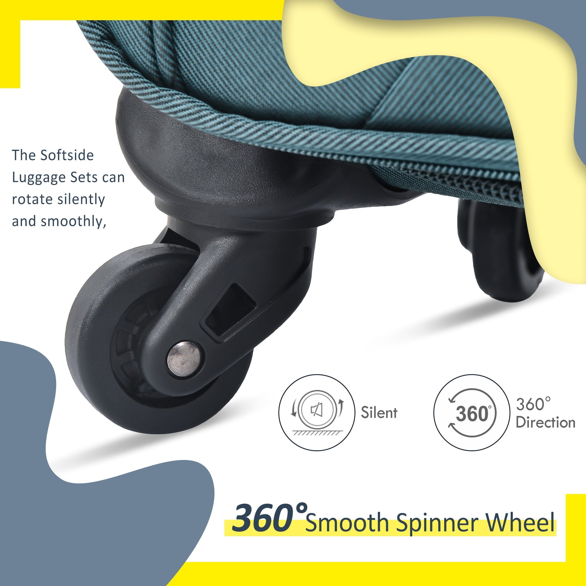 3-Piece Lightweight Expandable Softside Spinner Luggage Set