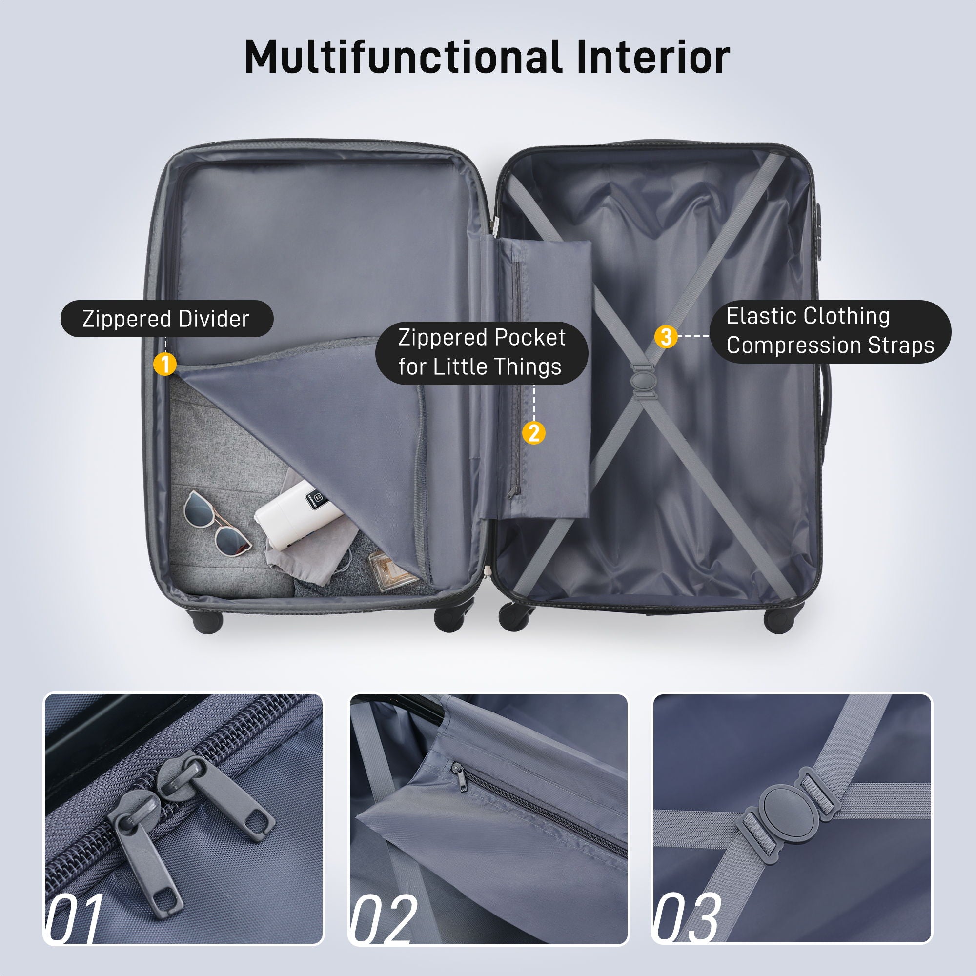 4-Piece Hardshell Luggage Set with Bag & TSA Lock