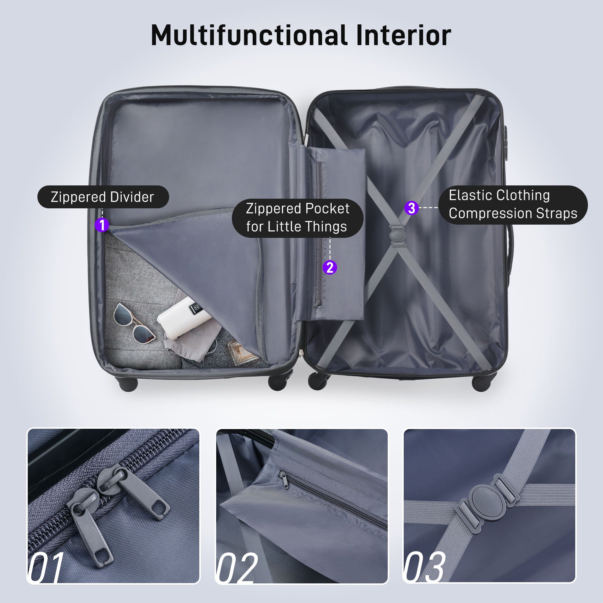 4-Piece Hardshell Luggage Set with Bag & TSA Lock