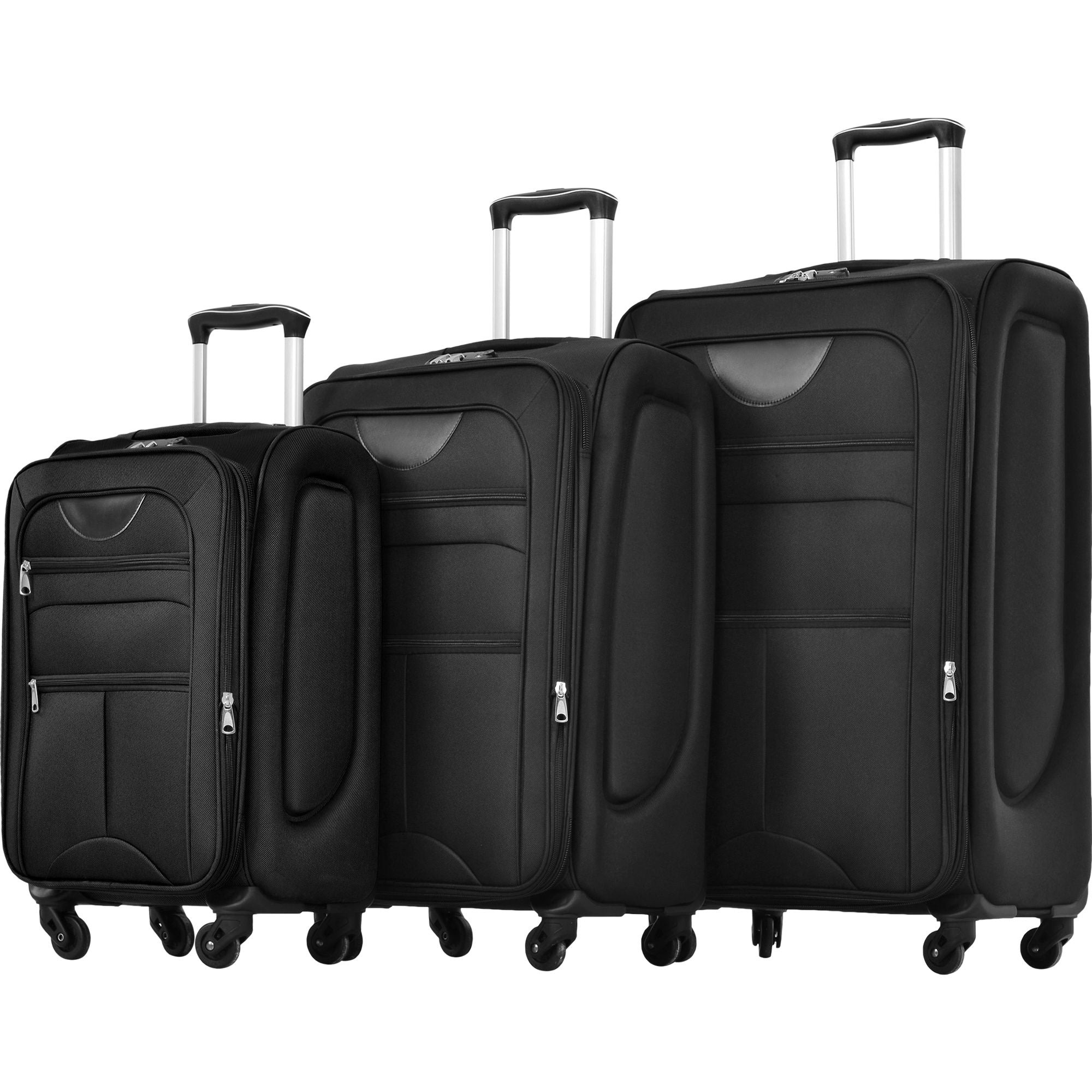3-Piece Lightweight Expandable Softside Spinner Luggage Set