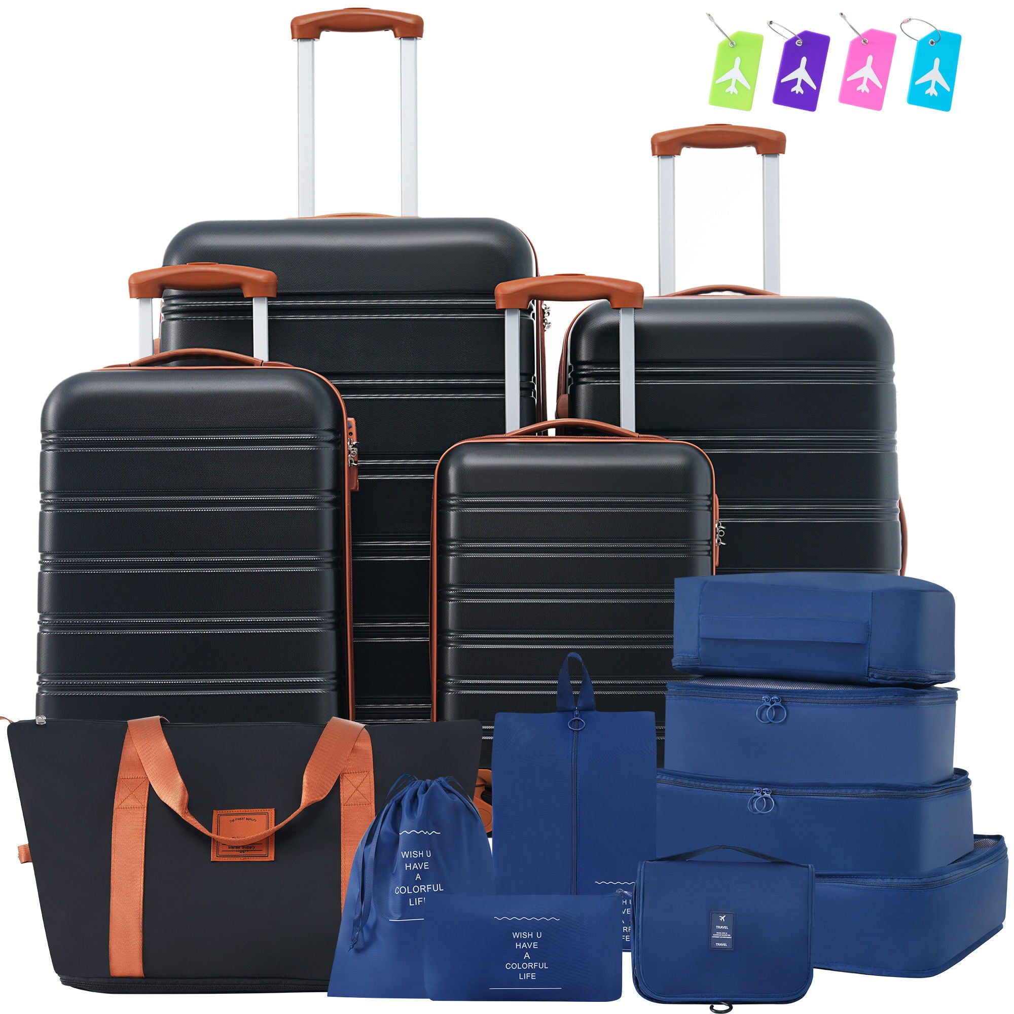 4-Piece Hardshell Luggage Set with Bag & TSA Lock