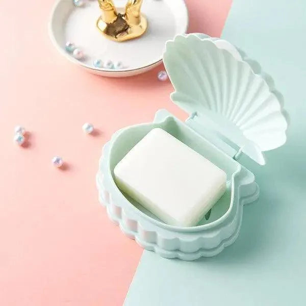 Portable Seashell Soap Box with Drainer
