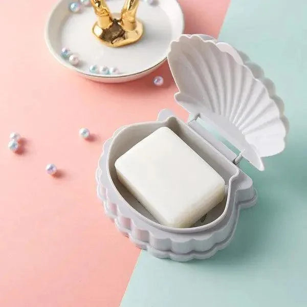 Portable Seashell Soap Box with Drainer