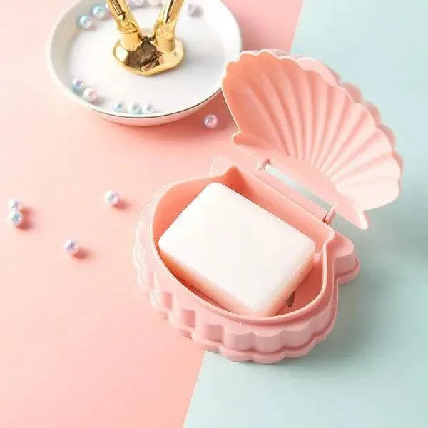 Portable Seashell Soap Box with Drainer