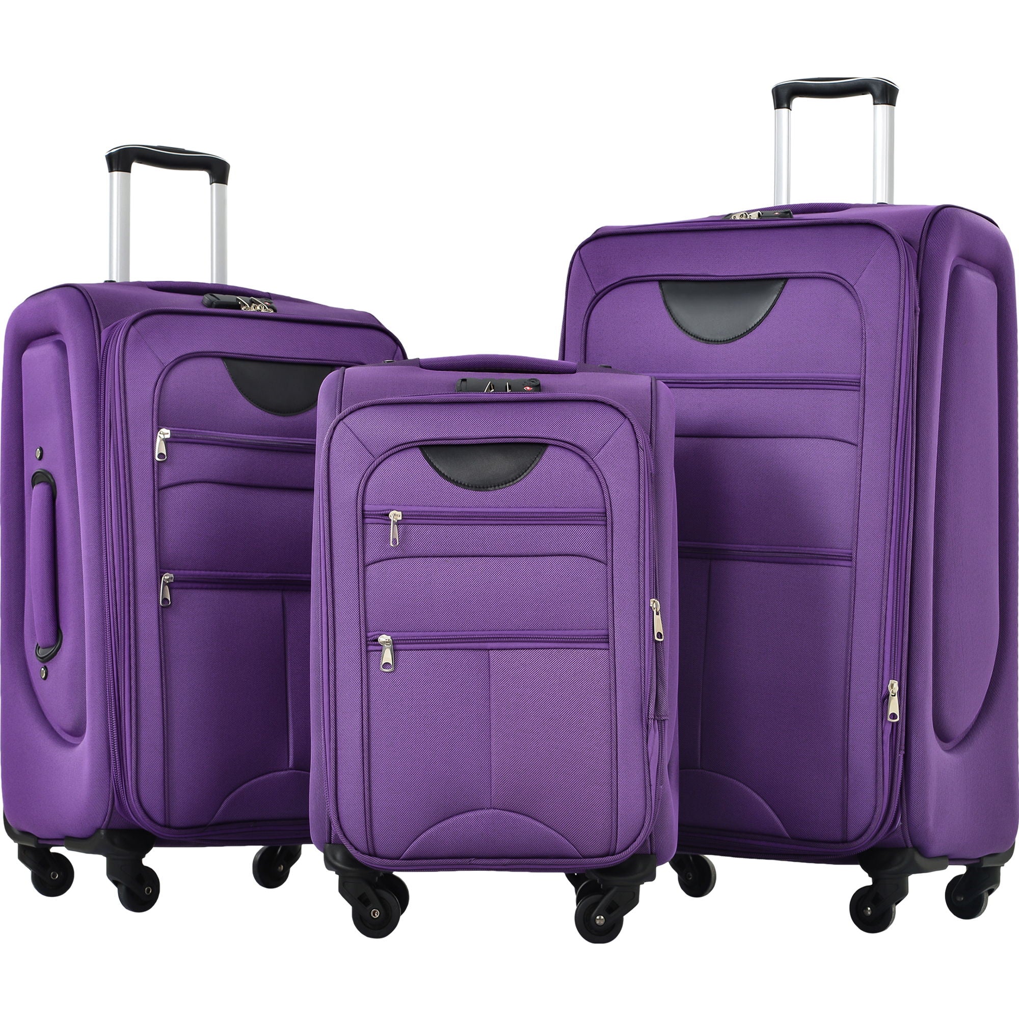 3-Piece Lightweight Expandable Softside Spinner Luggage Set