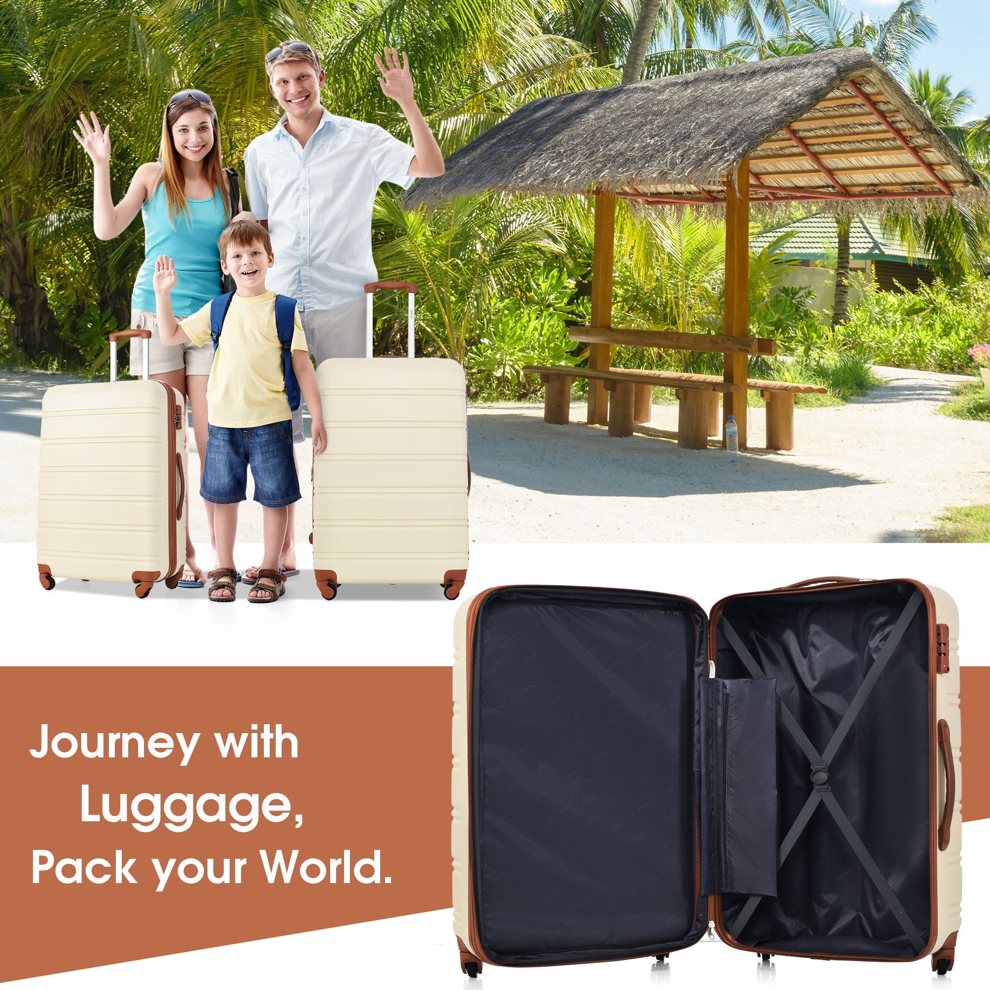 4-Piece Hardshell Luggage Set with Bag & TSA Lock