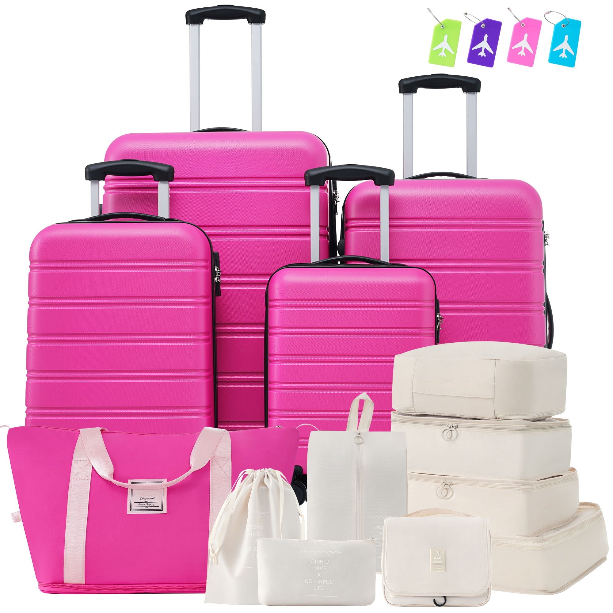 4-Piece Hardshell Luggage Set with Bag & TSA Lock