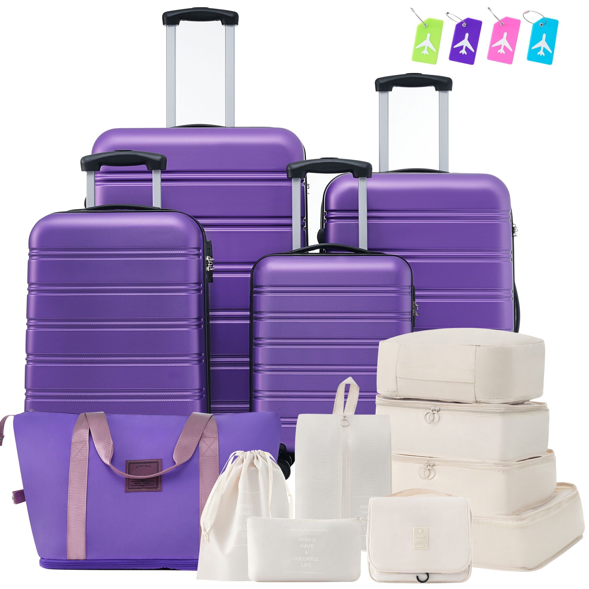 4-Piece Hardshell Luggage Set with Bag & TSA Lock