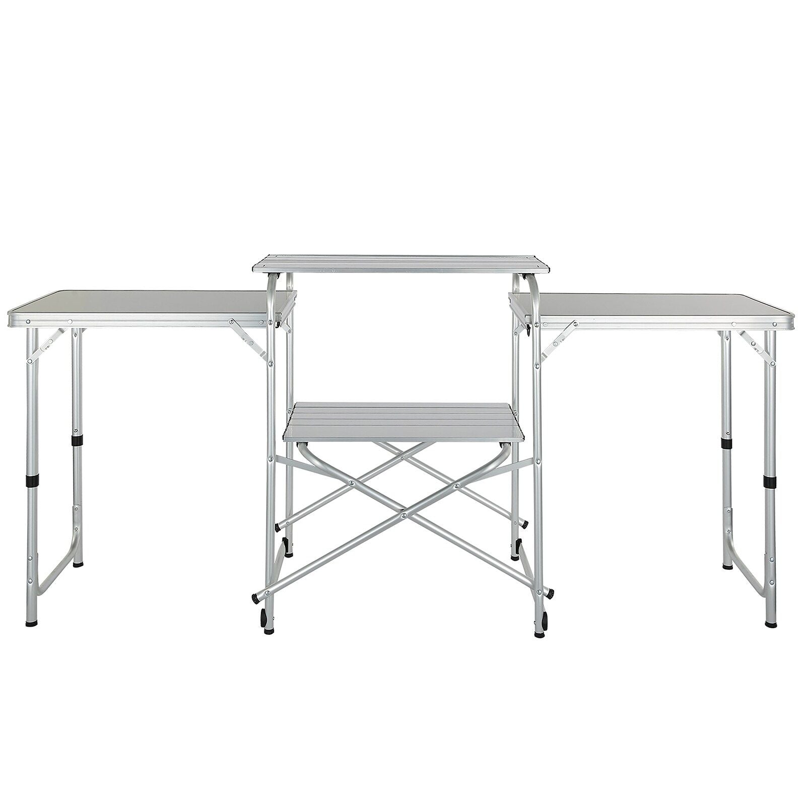 VEVOR Aluminum Folding Camping Table with Windscreen and Storage Bag