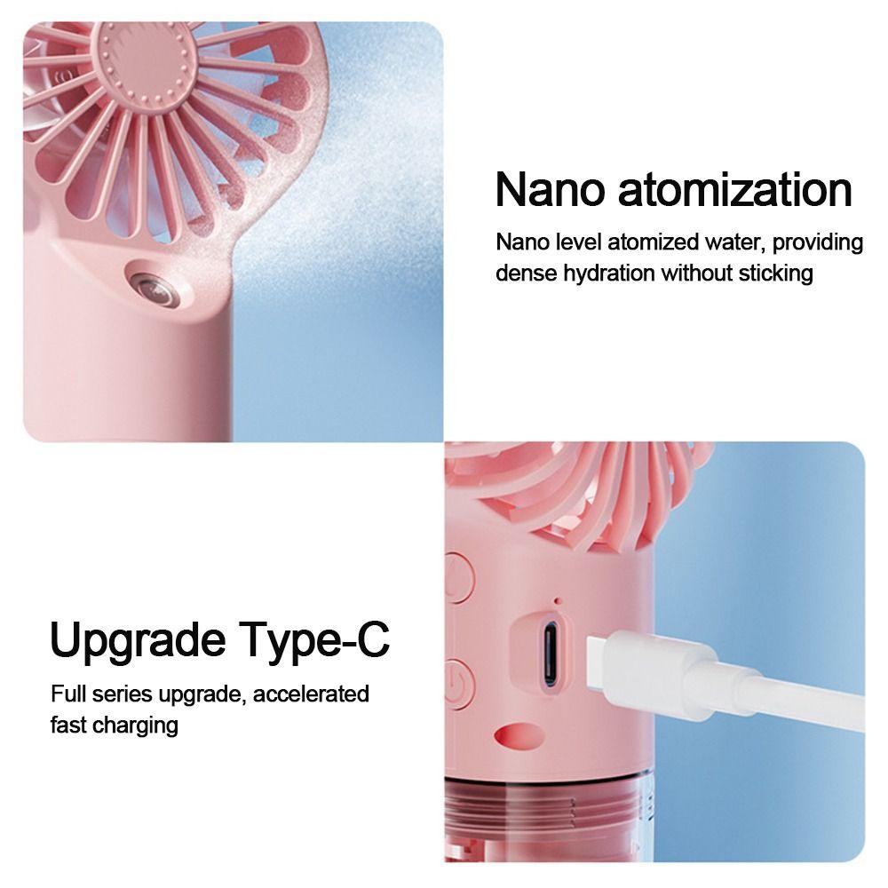 USB Rechargeable Portable Misting Handheld Fan