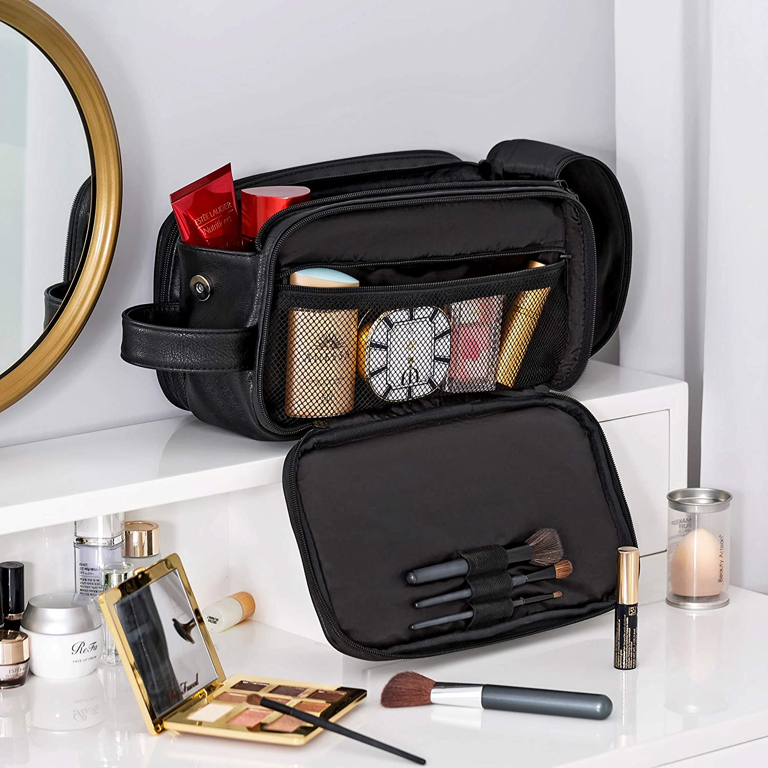 Vegan Leather Groomsmen Toiletry Dopp Kit