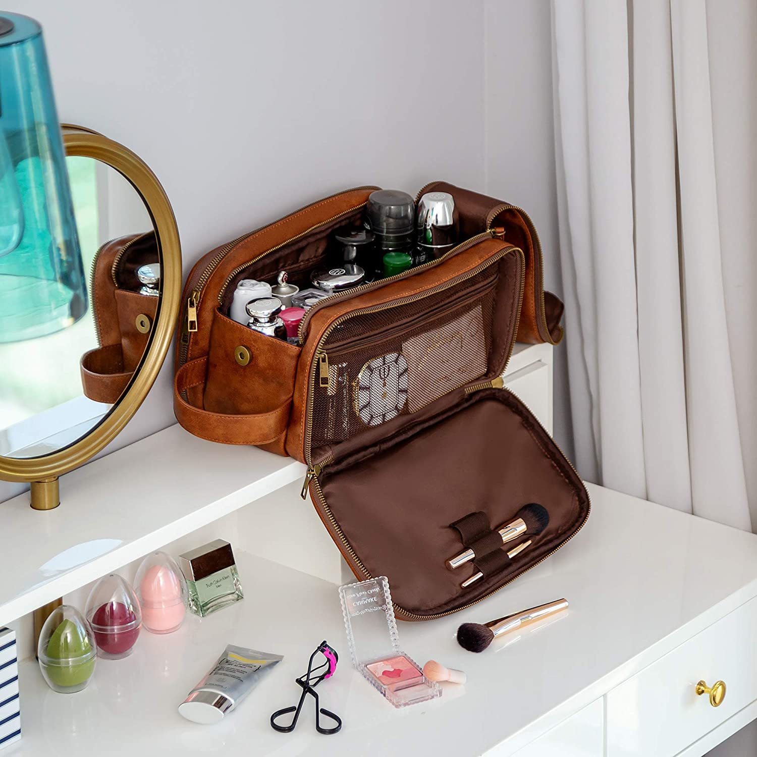 Vegan Leather Groomsmen Toiletry Dopp Kit