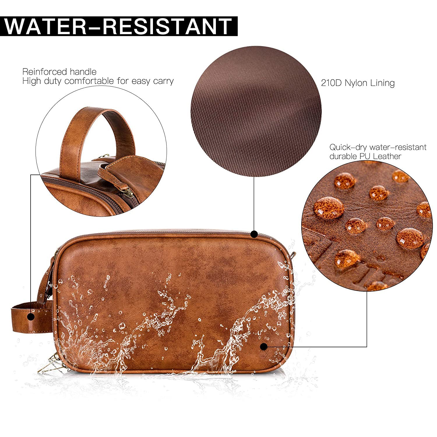 Vegan Leather Groomsmen Toiletry Dopp Kit