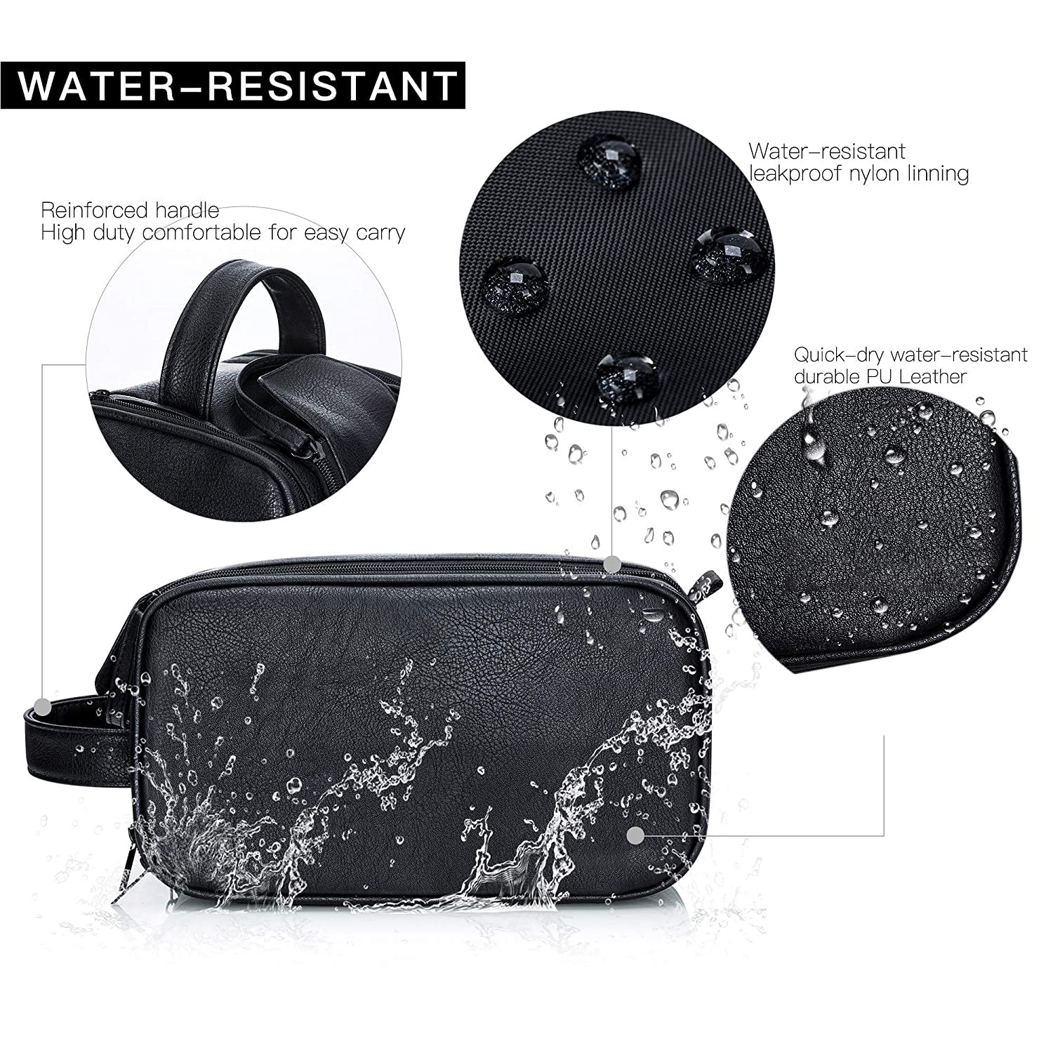 Vegan Leather Groomsmen Toiletry Dopp Kit