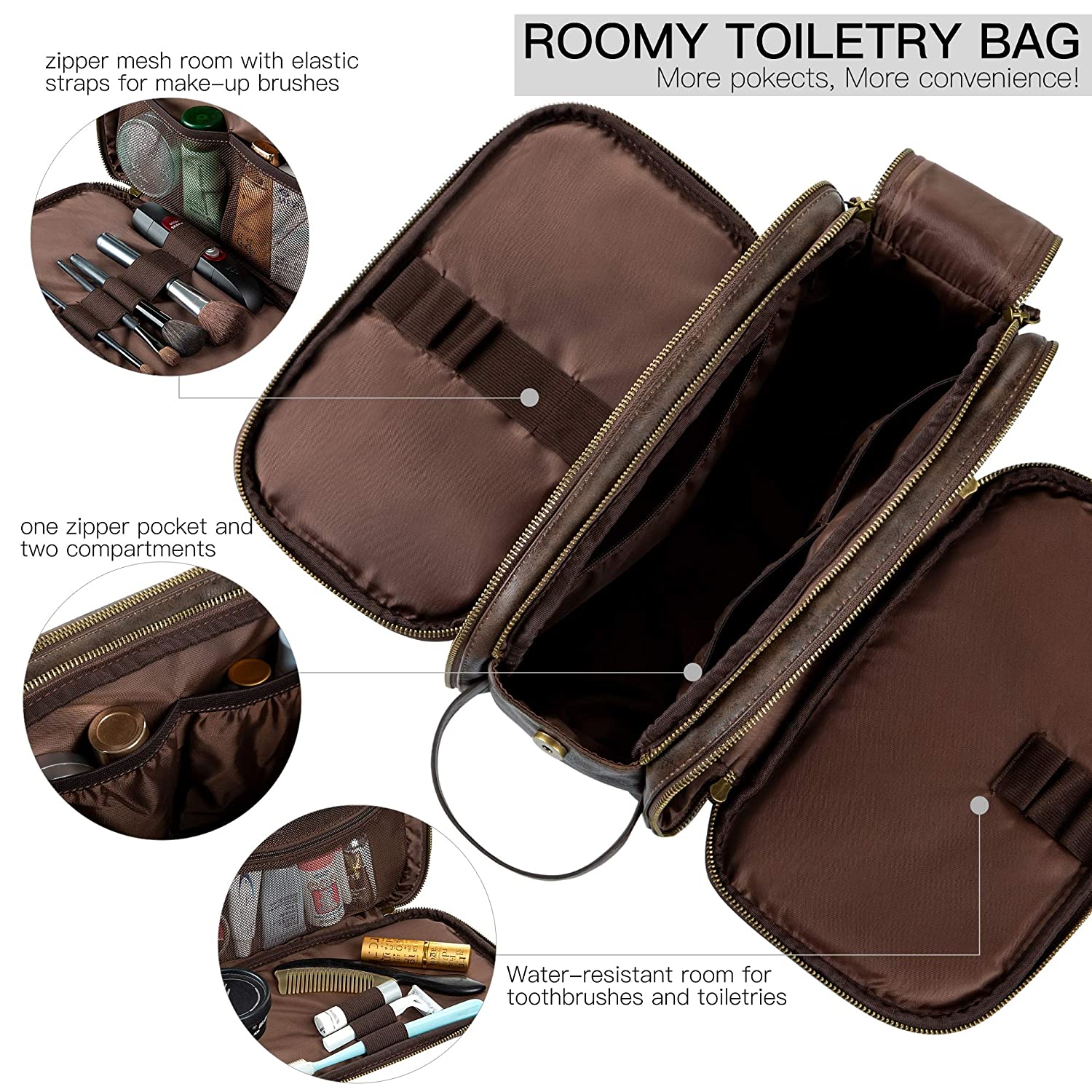 Vegan Leather Groomsmen Toiletry Dopp Kit