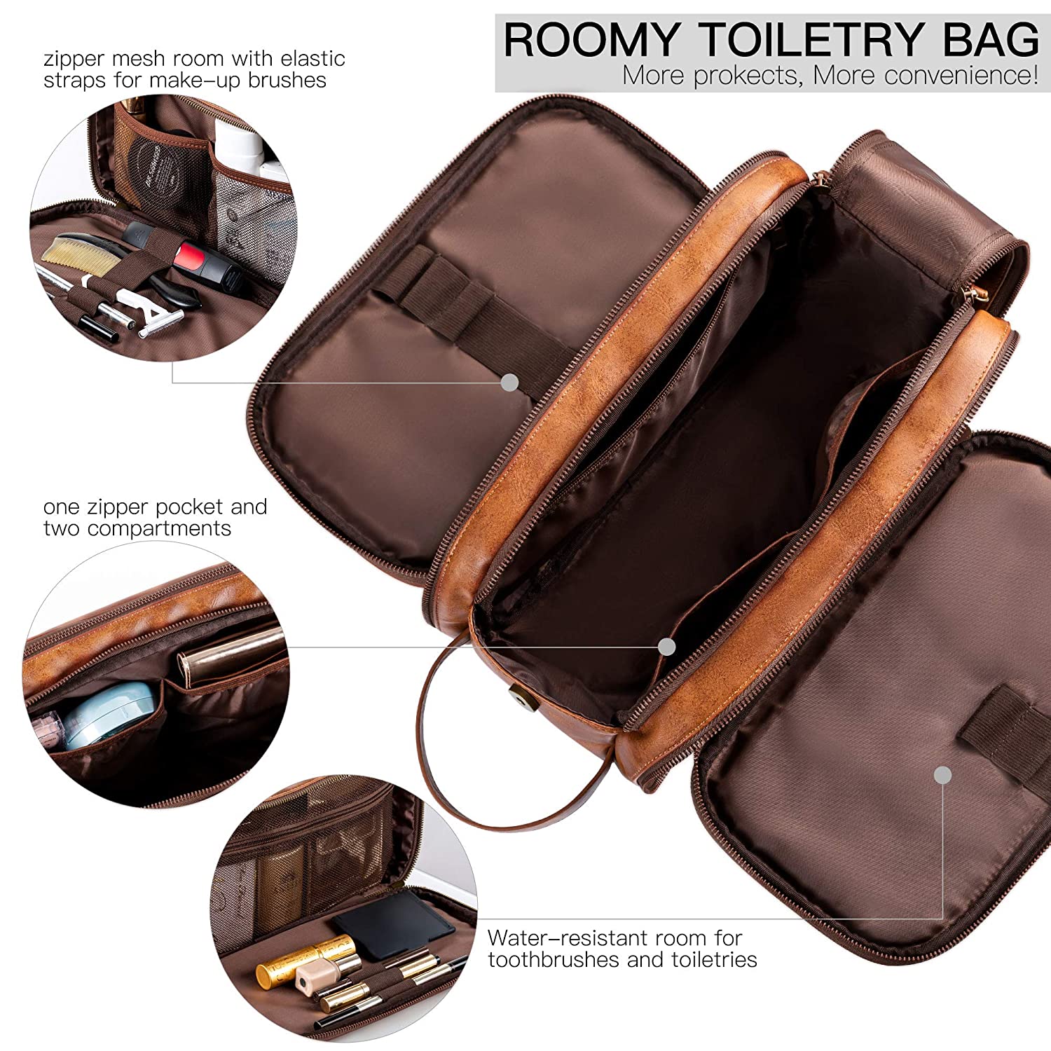 Vegan Leather Groomsmen Toiletry Dopp Kit