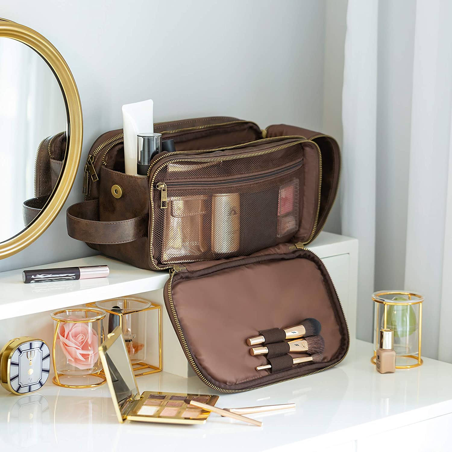 Vegan Leather Groomsmen Toiletry Dopp Kit