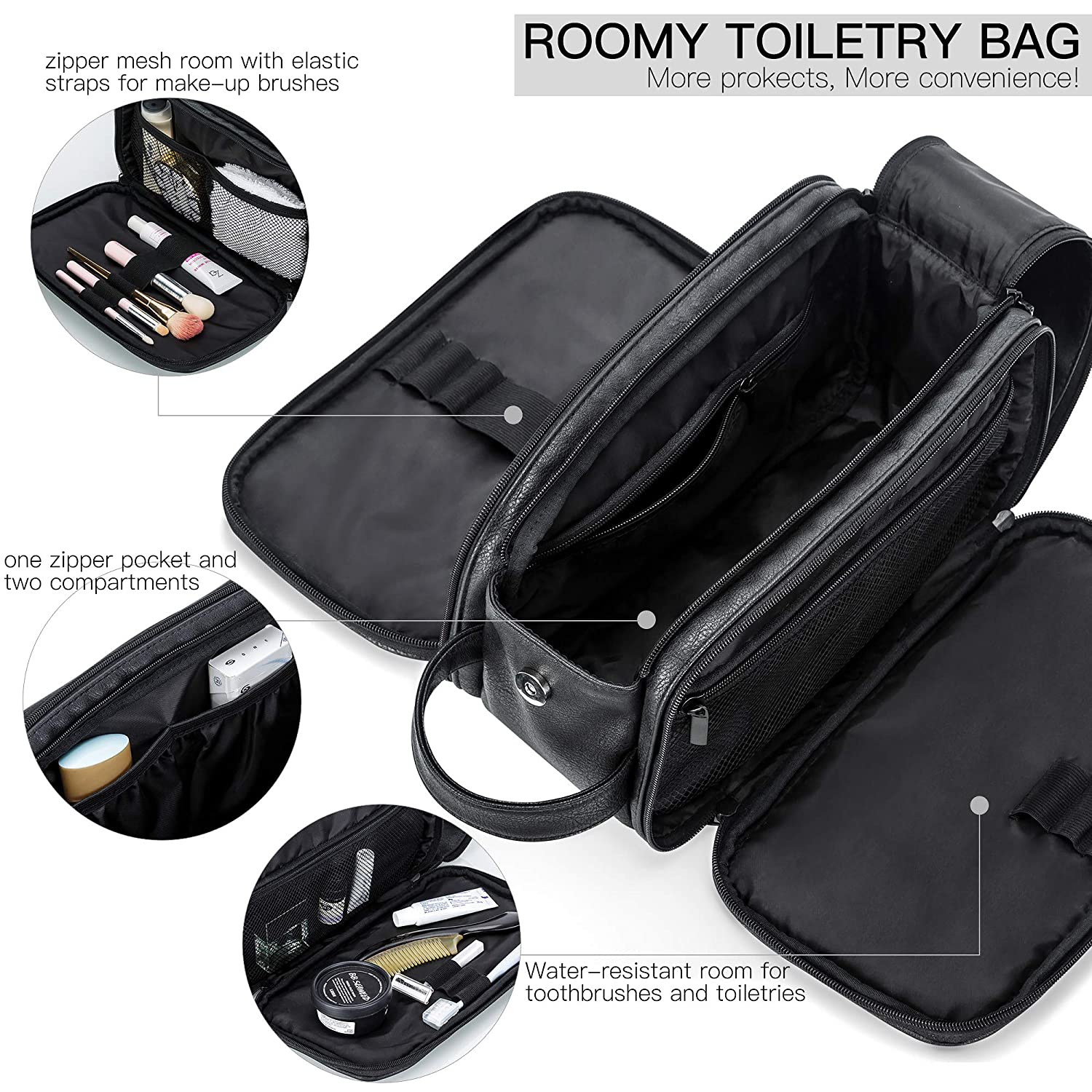 Vegan Leather Groomsmen Toiletry Dopp Kit